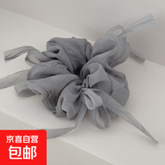 蘇純純色溫柔曼妙輕紗大腸圈打結蝴蝶結網(wǎng)紗發(fā)圈日常百搭森系頭飾 灰色發(fā)圈 1個(gè)
