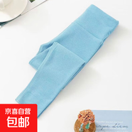 兒童保暖內(nèi)衣男女童雙面磨絨秋衣加厚中大童保暖圓領(lǐng)上衣t恤睡衣 藍(lán)色高腰褲【純色】 160碼【建議身高150-160cm】
