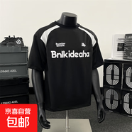 復古經(jīng)典短袖球服t恤男女寬松百搭拼接球衣透氣運動(dòng)半袖體恤衫XH 黑色 XL