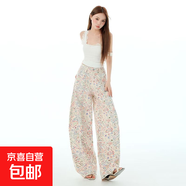 直筒卡通2025涂鴉印花小魚(yú)牛仔褲新款寬松闊腿拖地休閑褲子彎 涂鴉小魚(yú) BTN8839# L 【105-115斤】