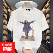 韓版潮牌短袖t恤男2025夏季新款寬松ins潮流休閑青少年百搭上衣QP 紫色小丑五分袖T恤 XL