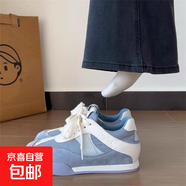 內增高2.5cm德訓鞋女2025秋冬新款小個(gè)子增高復古休閑運動(dòng)阿甘鞋 藍色 37