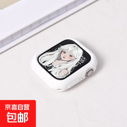適用applewatch硅膠保護殼S11邊框殼iwatchS10/se代半包軟殼硬殼41mm/45mm蘋果手表表帶防摔 半包軟殼-白色 iwatch4/5/6/se【44mm表盤】