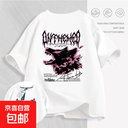 2025新款T恤聯(lián)名美式潮牌純棉短袖男女夏季寬松潮流半袖百搭上衣 白色-691紅眼龍 L