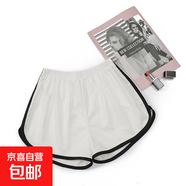夏季新款運動(dòng)短褲女外穿寬松休閑闊腿褲高腰速干三分褲 卓和J01簡(jiǎn)約褲白色 L