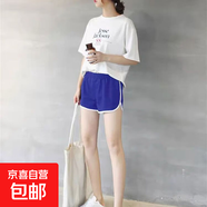 休閑運動(dòng)短褲女夏季韓版舒適睡褲居家松緊腰百搭外穿熱褲工廠(chǎng)直銷(xiāo) J01藍色 3XL