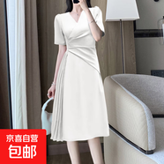 法式時(shí)髦收腰優(yōu)雅淑女風(fēng)連衣裙法式綠色收腰連衣裙94751 白色 M 【100-110斤】