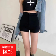 夏季新款高腰黑色短褲子百搭外穿顯瘦辣妹A字熱褲 A12黑色 M