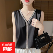 夏季新款氣質(zhì)無(wú)袖流蘇吊帶背心時(shí)尚洋氣高級感打底背心/YTMA68-X 經(jīng)典黑 3XL