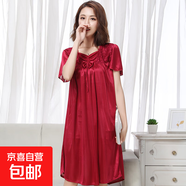 夏季女士睡裙鮮艷純色蕾絲花邊顯白可外穿家居服睡裙CGR-218 CGR-218棗紅 XL (170) 【建議130-150斤】