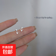 小兔子耳釘女可愛(ài)學(xué)生耳環(huán)有耳洞氣質(zhì)耳飾品 立體郁金香銀色