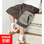 童裝男童工裝短褲2025夏季新款兒童休閑褲男孩五分褲中褲洋氣百搭 棕色 150