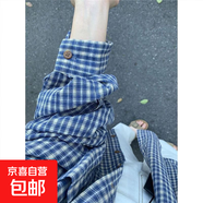 紅色格子襯衫疊穿顯瘦顯白基礎(chǔ)款襯衣慵懶感韓范上衣外套2025春夏 格子襯衫 352 S