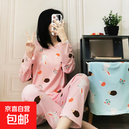 卡通春秋季睡衣女長(zhǎng)袖長(zhǎng)褲青年女生休閑宅家可外穿家居服套裝 厚款SMX粉香菇長(zhǎng)套 2XL