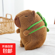 背包款漢堡包背包卡皮巴拉公仔水豚鼠玩偶土撥鼠生日禮物兒童玩具 烏龜背包款 高約22厘米【精品8寸玩偶】