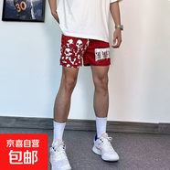 新款ee美式籃球不過膝三分褲男運(yùn)動短褲男訓(xùn)練健身褲透氣跑步褲潮 K204紅色 M