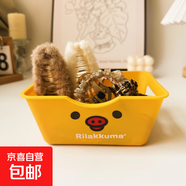 可愛(ài)卡通小熊塑料桌面首飾收納盒多功能家用抽屜零食整理儲物盒 顏色隨機1個(gè)裝