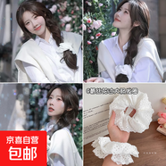 趙露思同款蕾絲花邊大腸發(fā)圈韓系氣質(zhì)扎頭發(fā)皮筋頭繩2025新款發(fā)繩 1#白色刺繡蕾絲發(fā)圈2件