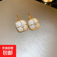 銀針法式花朵愛心珍珠耳釘優(yōu)雅高級感復古耳環(huán)小眾氣質(zhì)新款耳飾女 16#耳扣-（真金電鍍）