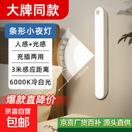 公牛/雷士同款人體感應燈智能樓梯衣柜櫥柜小夜燈光控充電壁燈 26cm【感應款白光】配贈USB線(xiàn)