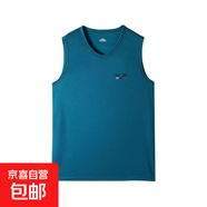 【速干網(wǎng)眼冰絲】背心男運動背心無袖T恤男純色寬肩坎肩透氣汗衫 墨綠 2XL