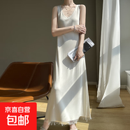 法式流蘇針織吊帶連衣裙設計感內搭內搭垂感無(wú)袖背心裙/RT1108-X 白色 M