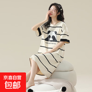 睡裙女夏季純棉女士短袖睡衣女款夏天2025新款連衣裙寬松孕婦可穿 Z624 L