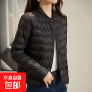 時(shí)尚輕薄款棉服女秋冬季棉衣內(nèi)膽立領(lǐng)棉襖外套輕便保暖上衣J1120 黑色 2XL （90-105斤）