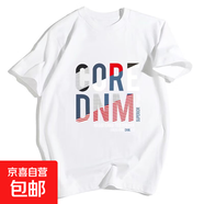 潮流短袖t恤男2025夏季新款寬松圓領(lǐng)印花半袖學(xué)生百搭打底衫T恤QP DES圓領(lǐng)短T白色 2XL