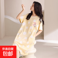 2025新款睡裙女士夏季短袖棉質夏天薄款休閑條紋連衣裙睡衣家居服 A13093 M