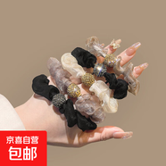 網(wǎng)紗頭繩高彈力豹紋發(fā)繩氣質(zhì)高顏值歐根紗發(fā)圈頭飾品扎頭發(fā)TS50 TS50-歐根紗發(fā)圈1個隨機