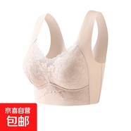無(wú)痕蕾絲大碼背心式內衣女夏季薄款無(wú)鋼圈聚攏防下垂美背運動(dòng)文胸 粉膚-1件裝 XL (建議115-135斤)