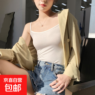 黑白色莫代爾打底小吊帶背心女內(nèi)搭美背夏季性感外穿潮設(shè)計(jì)感 白色 L (90-105斤)