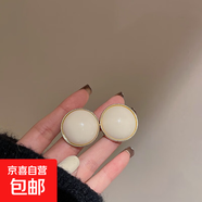 銀針中古圓形花朵流蘇耳環(huán)歐美復(fù)古金屬感耳釘氣質(zhì)輕奢耳飾批發(fā)女 5#銀針-白色-圓形