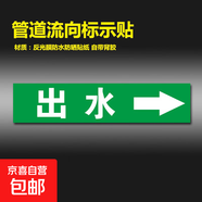 反光膜管道標識貼紙標識牌介質(zhì)管道標識流向箭頭色環(huán)標簽貼自來水進水回水壓縮空氣蒸氣天然氣消防管路警示牌 出水【10張】 4x20cm