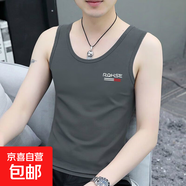 大碼背心男夏季運動(dòng)健身打底汗衫百搭寬松緊吸汗無(wú)袖坎肩背心t恤 【涼感跑量款】CSF147深灰色 3XL 建議體重140-150斤可穿