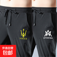 夏季運(yùn)動(dòng)短褲男冰絲網(wǎng)眼透氣五分褲男士寬松大碼運(yùn)動(dòng)休閑褲大褲衩 三叉戟+WA【蝴網(wǎng)長(zhǎng)褲】 L 建議100-115斤