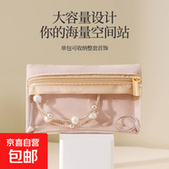 迷你首飾收納袋耳釘戒指手鐲飾品收納整理透明旅行首飾零錢(qián)拉鏈包 粉色首飾包2個(gè)