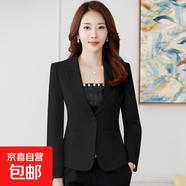 小西裝外套女2025春季韓版修身百搭長(cháng)袖休閑小個(gè)子西服上衣 單件黑色外套 （9962） M