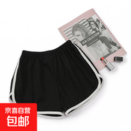 休閑短褲女夏季打底褲百搭跑步褲寬松三分褲外穿運動(dòng)休速干褲工廠(chǎng) J01簡(jiǎn)約褲-黑色  XL