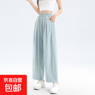 韓系奶奶褲女2025新款薄款腰休閑松緊腰高級感小個(gè)子奶芙哈倫褲 藍色-高個(gè)子款 XL