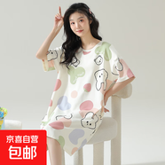 夏季睡裙女新款純棉薄款套頭圓領(lǐng)可愛中長(zhǎng)款全棉家居服女學(xué)生宿舍 CKE-W6039 L