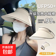 【京東物流】防曬帽子女夏季遮陽(yáng)帽戶(hù)外防紫外線(xiàn)空頂帽沙灘太陽(yáng)帽 米色