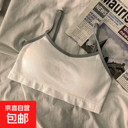 內衣女學(xué)生少女發(fā)育期高中生無(wú)鋼圈可拆卸韓版抹胸防走光背心吊帶 單件灰色 M 碼 推薦（100-125斤）