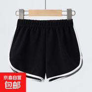 兒童短褲夏季外穿薄款速干五分女童寶寶冰絲中大童熱褲運動(dòng)沙灘褲 黑色 150 cm 【歐碼偏大】