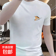 香港輕奢潮牌2025夏季寬松新款純棉短袖T恤印花休閑圓領(lǐng)上衣ins 001-小熊熊-白色 L