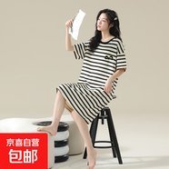 睡裙女夏季純棉女士短袖睡衣女款夏天2025新款連衣裙寬松孕婦可穿 Z629 XL