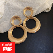 銀針中古圓形花朵流蘇耳環(huán)歐美復古金屬感耳釘氣質(zhì)輕奢耳飾批發(fā)女 90#銀針-金色-圓環(huán)