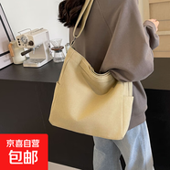 男女款大學(xué)生單肩斜挎帆布包英倫日韓系工裝風(fēng)休閑男包大容量背包 卡其色
