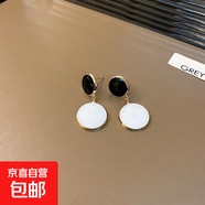 銀針不規(guī)則珍珠復古耳環(huán)小眾設計感法式耳釘耳墜時尚氣質耳飾批發(fā) 7#銀針-黑色幾何